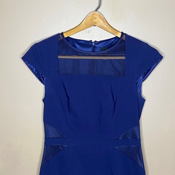 Office Siren Navy Black Label Sak’s Fifth Avenue Knee Length Dress - Picture 2 of 12